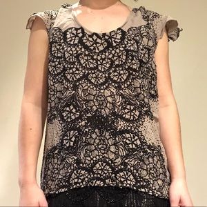 Elegant lace print blouse